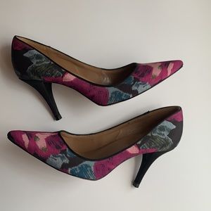 Talbots 6 1/2 B Floral Print Dress Shoes 3 1/2 Heel